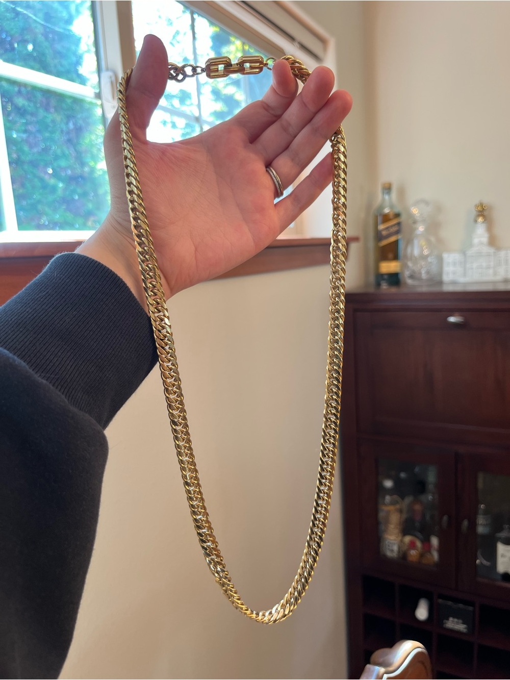 Givenchy Gold-Tone Men's Cuban Link Necklace - 31”